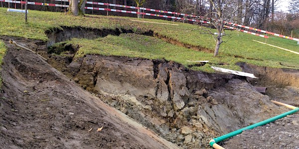 Instabile Baugrubenböschung