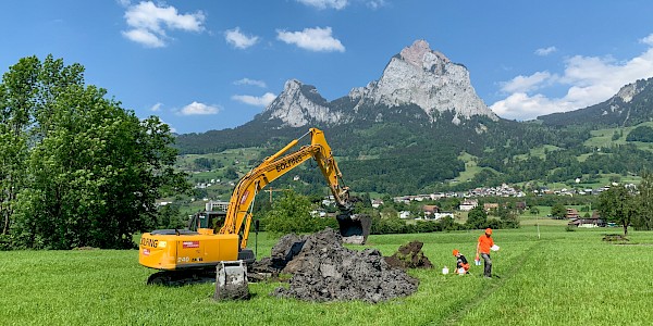 Altlastenuntersuchung mit Bagger-Sondierungen